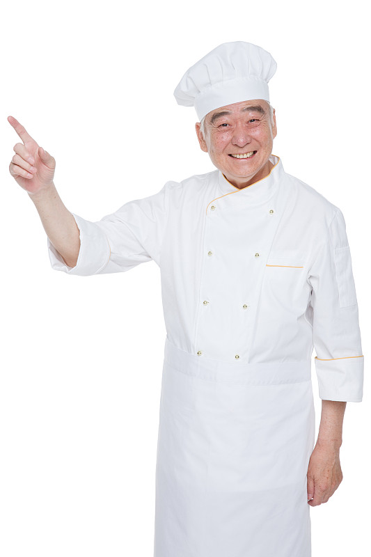 穿着厨师服的老年男人图片素材