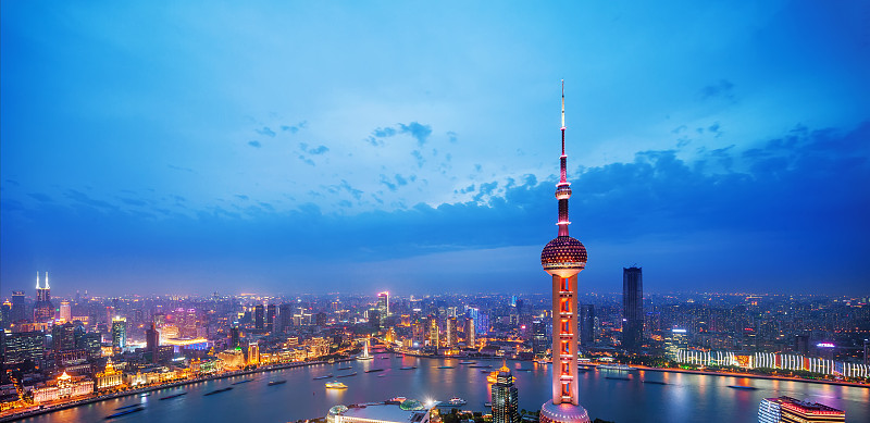 上海城市风光夜景全景图片下载
