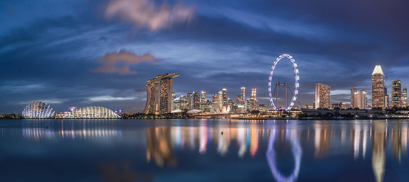 新加坡城市全景风光图片素材