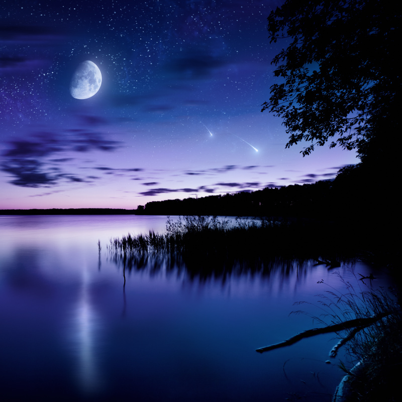 湖的夜景图片下载
