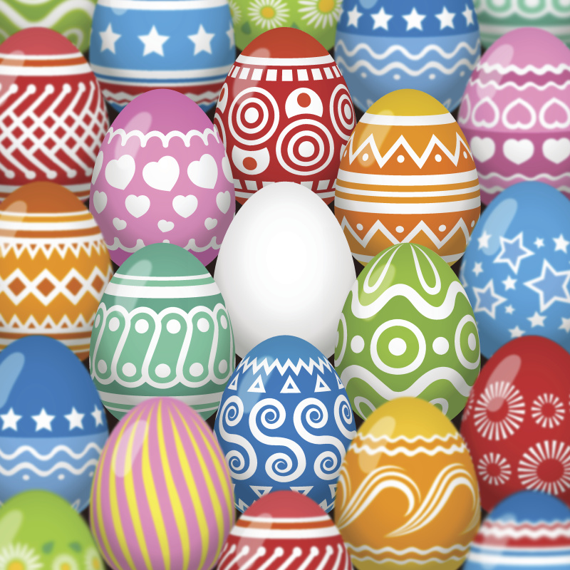 复活节背景[复活节彩蛋中的白蛋]图片下载