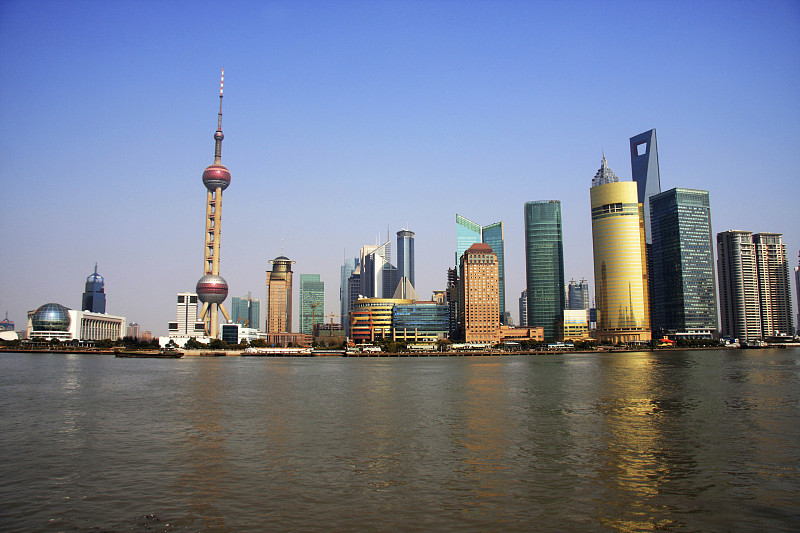 现代上海天际线与世博会建筑图片下载