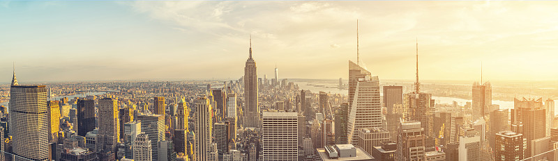 纽约的帝国大厦和曼哈顿全景图片下载
