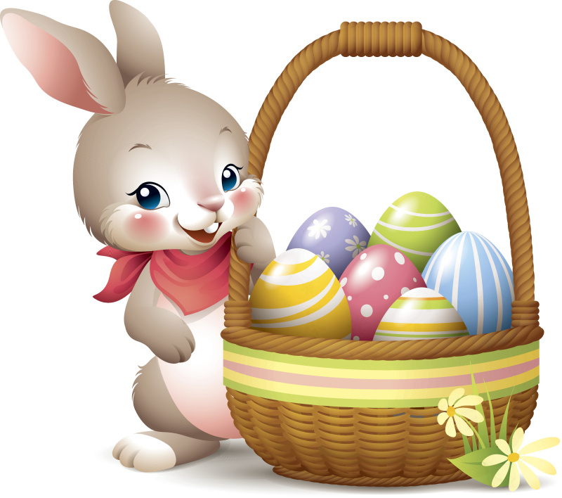 复活节兔子-篮子图片下载