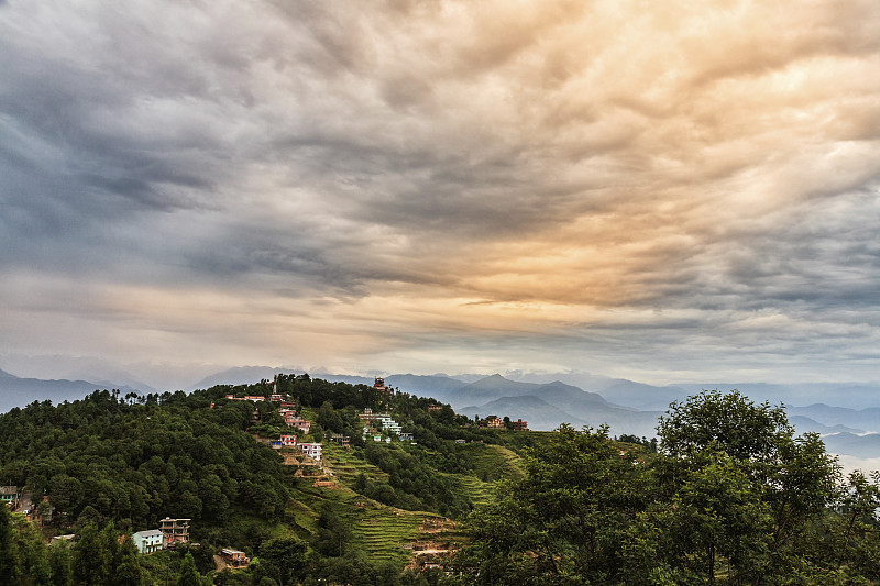 Nagarkot村，喜马拉雅山，尼泊尔图片下载