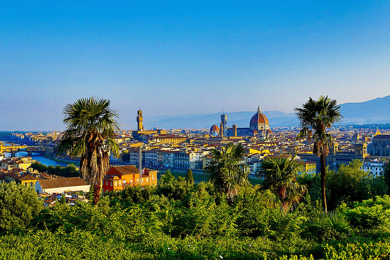 意大利，佛罗伦萨，从米开朗基罗广场看到的城市景观图片下载