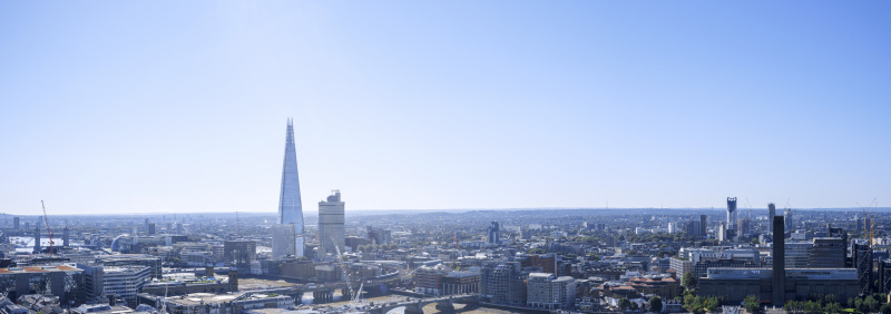 高角度俯瞰阳光明媚的伦敦图片素材