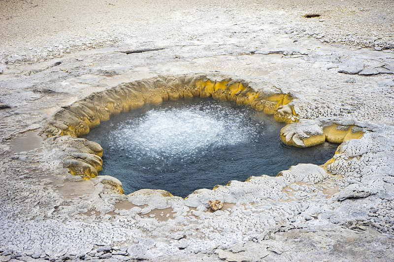 黄石国家公园上间歇泉盆地的海滩温泉图片素材