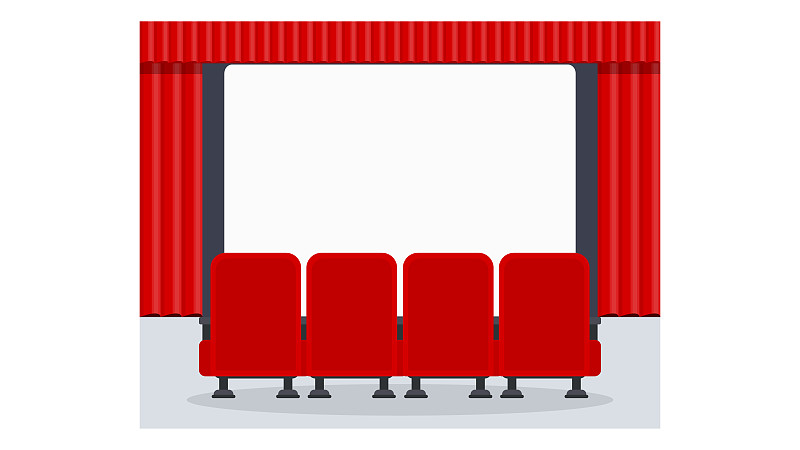 电影院的座位插图。在白色背景上隔离的平面矢量对象。图片下载