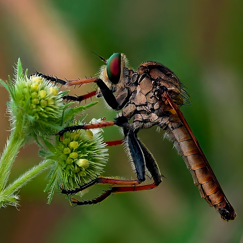 一只蜻蜓栖息在一朵盛开的花上图片下载