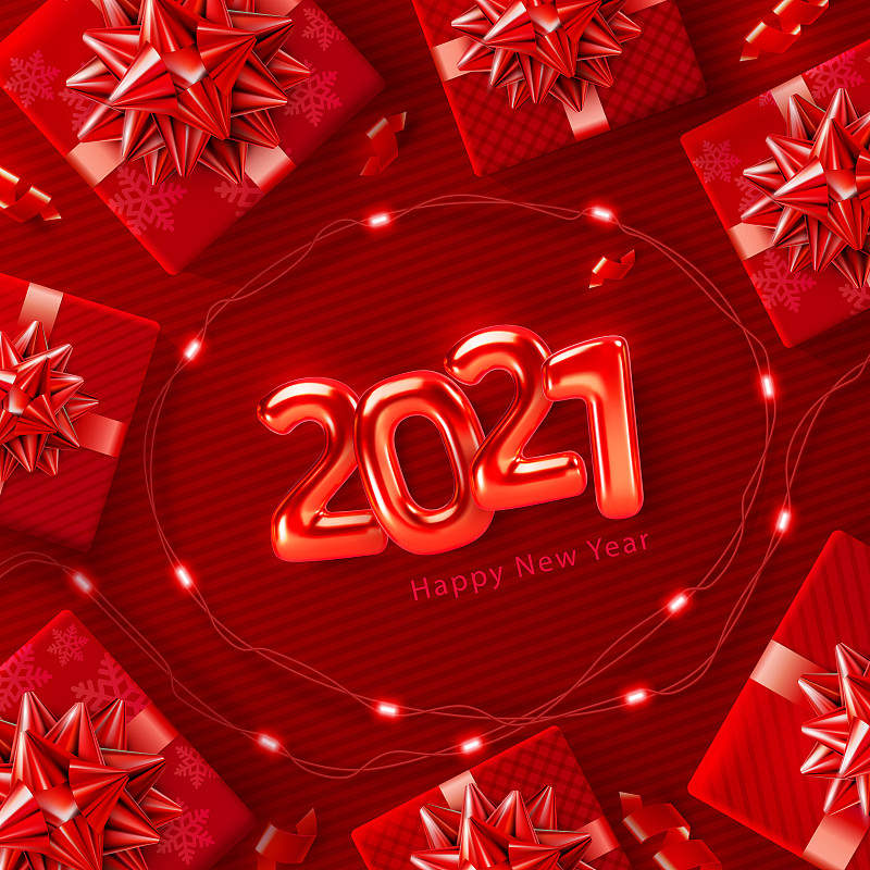 圣诞和新年海报的2021年背景图片下载