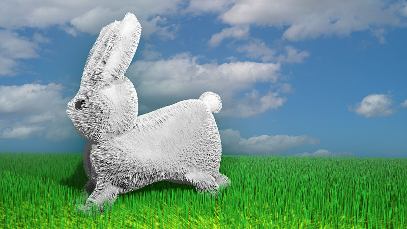 草地上的复活节兔子图片下载