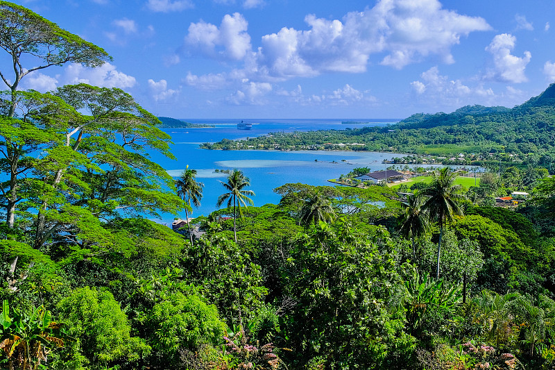 波拉波拉岛的风景，法属波利尼西亚摄影图片