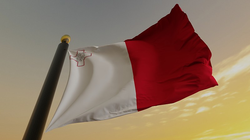 马耳他国旗摄影图片