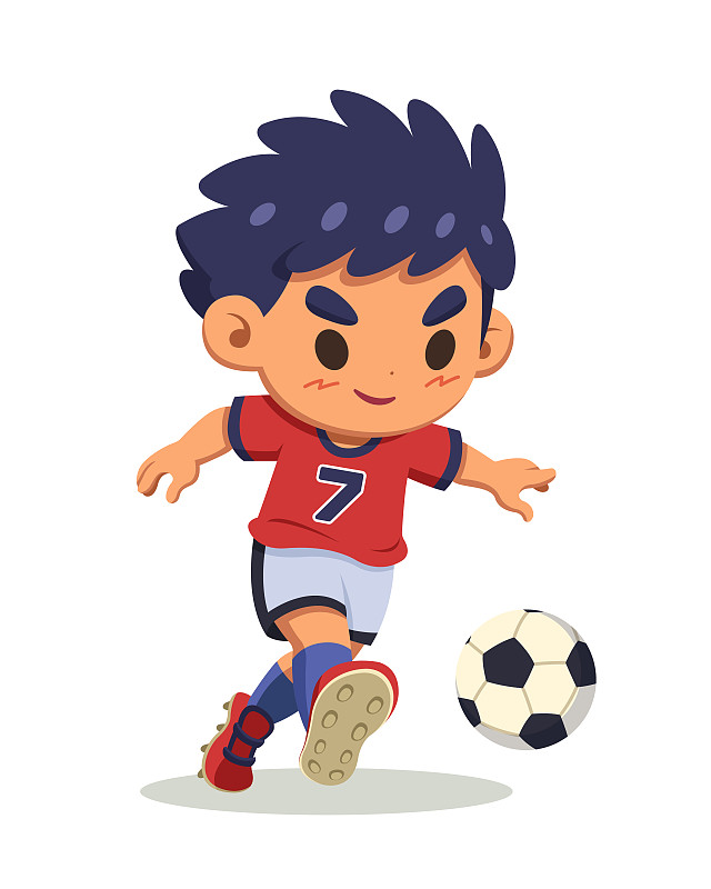 可爱风格的足球运动员卡通插画下载