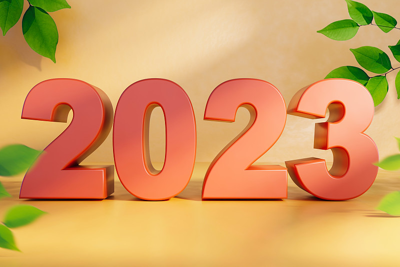 2023号干净颜色抽象背景。新年快乐的概念。图片下载