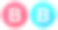 字母b圆形图标与长阴影在红色或蓝色的背景图标icon图片