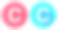字母c圆形图标与长阴影在红色或蓝色的背景图标icon图片