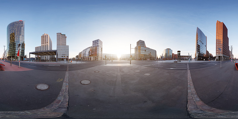 360°全景现代建筑在波茨坦广场图片下载