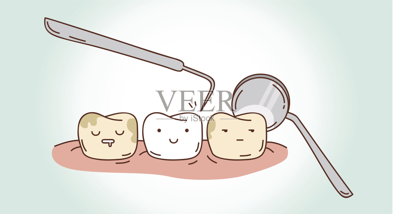 牙齿治疗插画图片素材