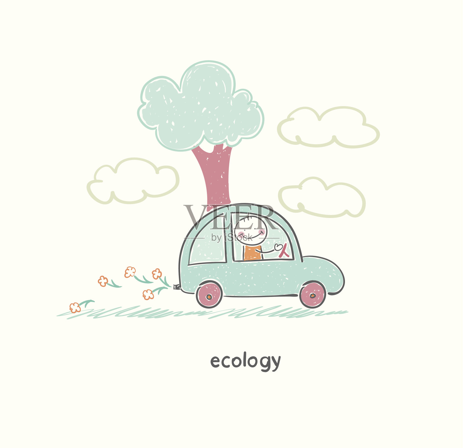 环保的车插画图片素材