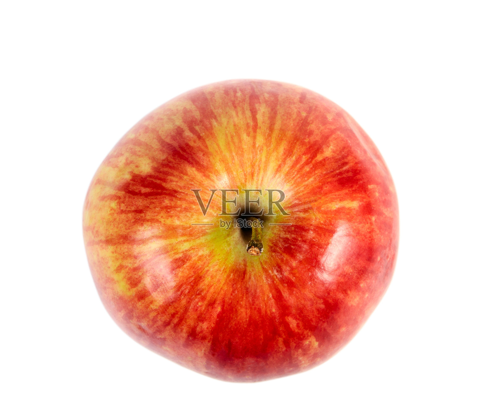 一个红苹果在白色背景上的俯视图照片摄影图片
