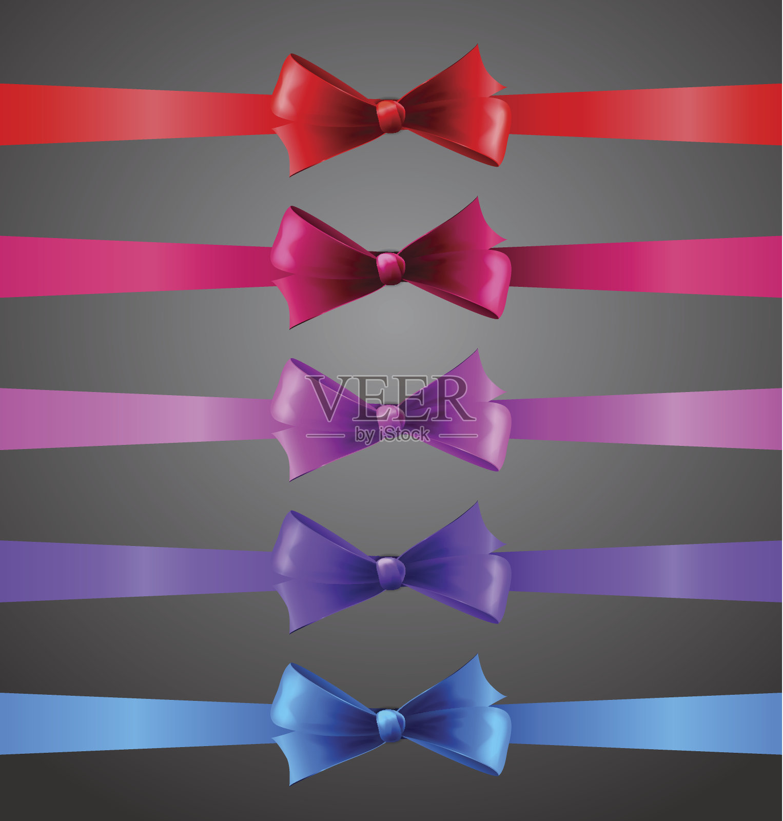 带蝴蝶结的彩带设计元素图片