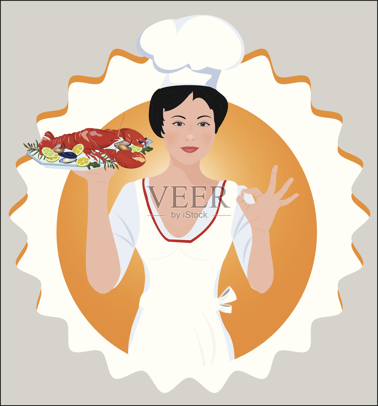 女厨师插画图片素材