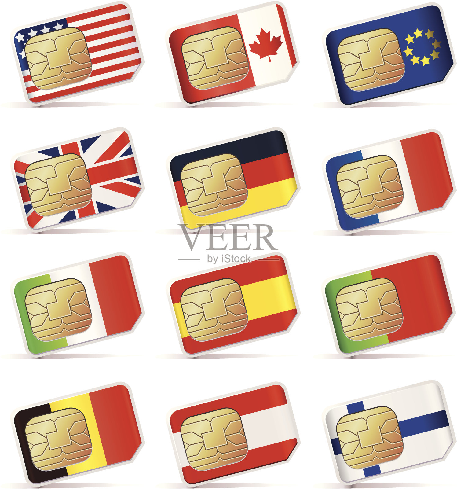 国际SIM卡。插画图片素材