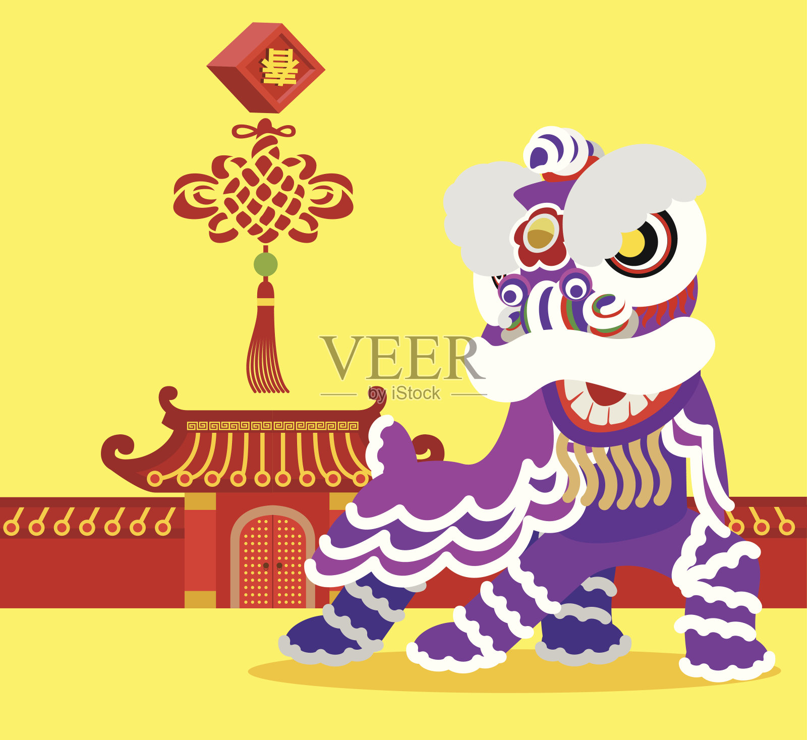 中国舞狮插画图片素材
