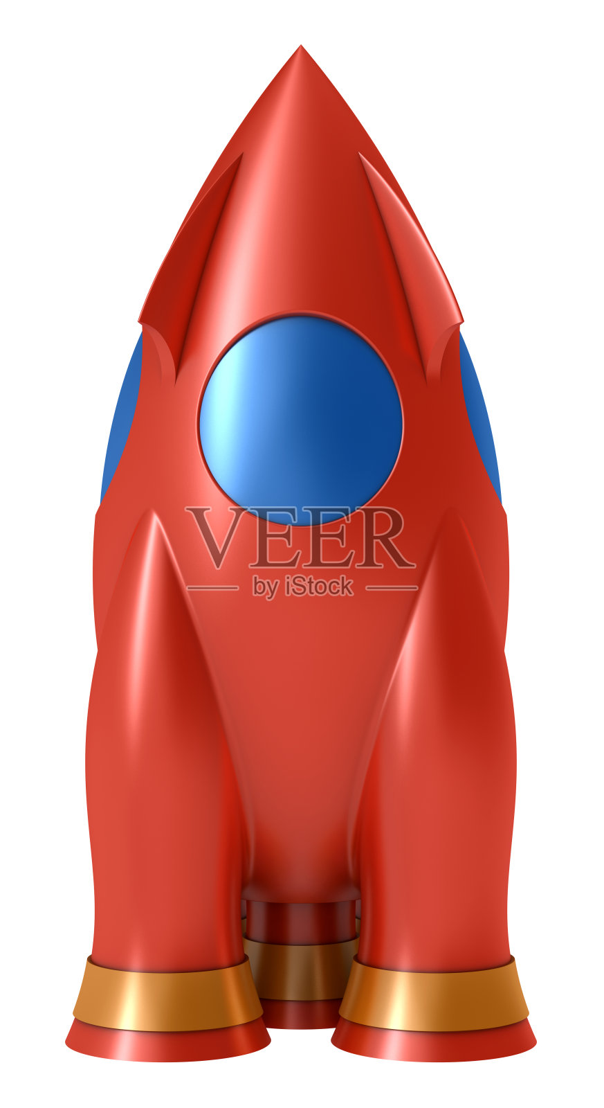 红色玩具火箭插画图片素材