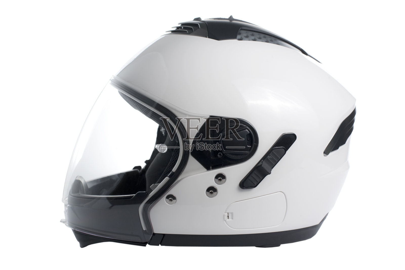 白色的摩托车头盔照片摄影图片