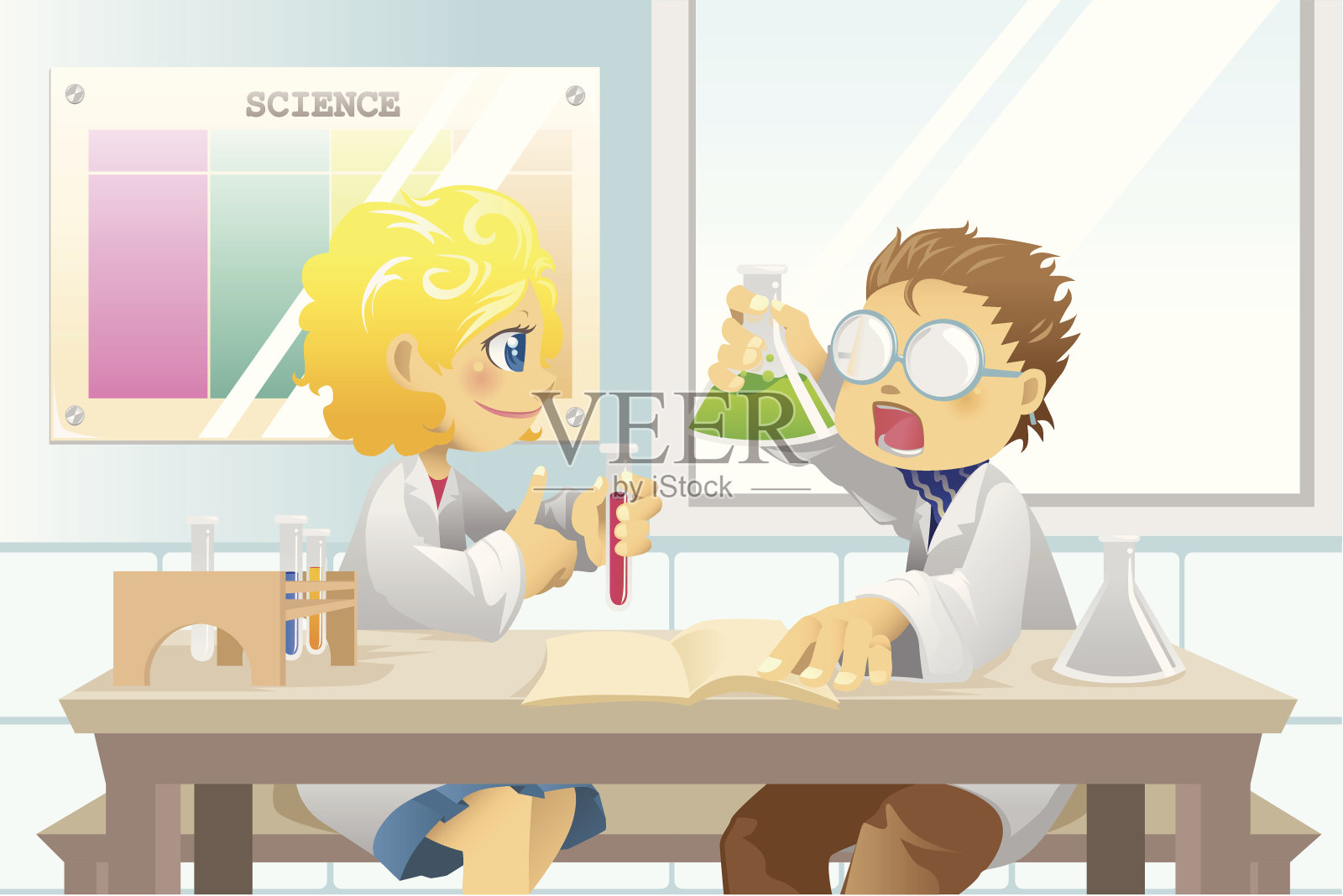 科学项目学生插画图片素材