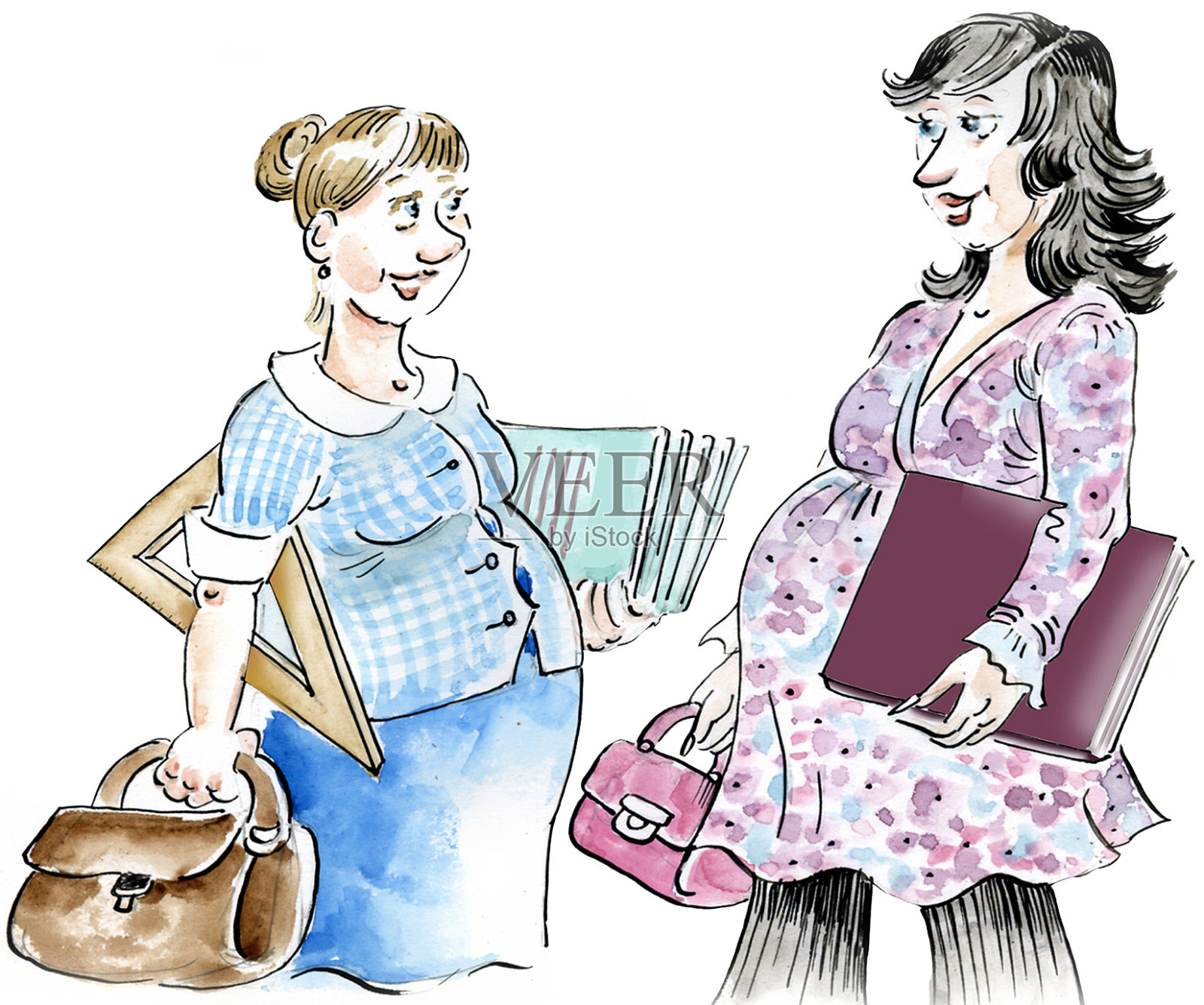 孕妇会议插画图片素材