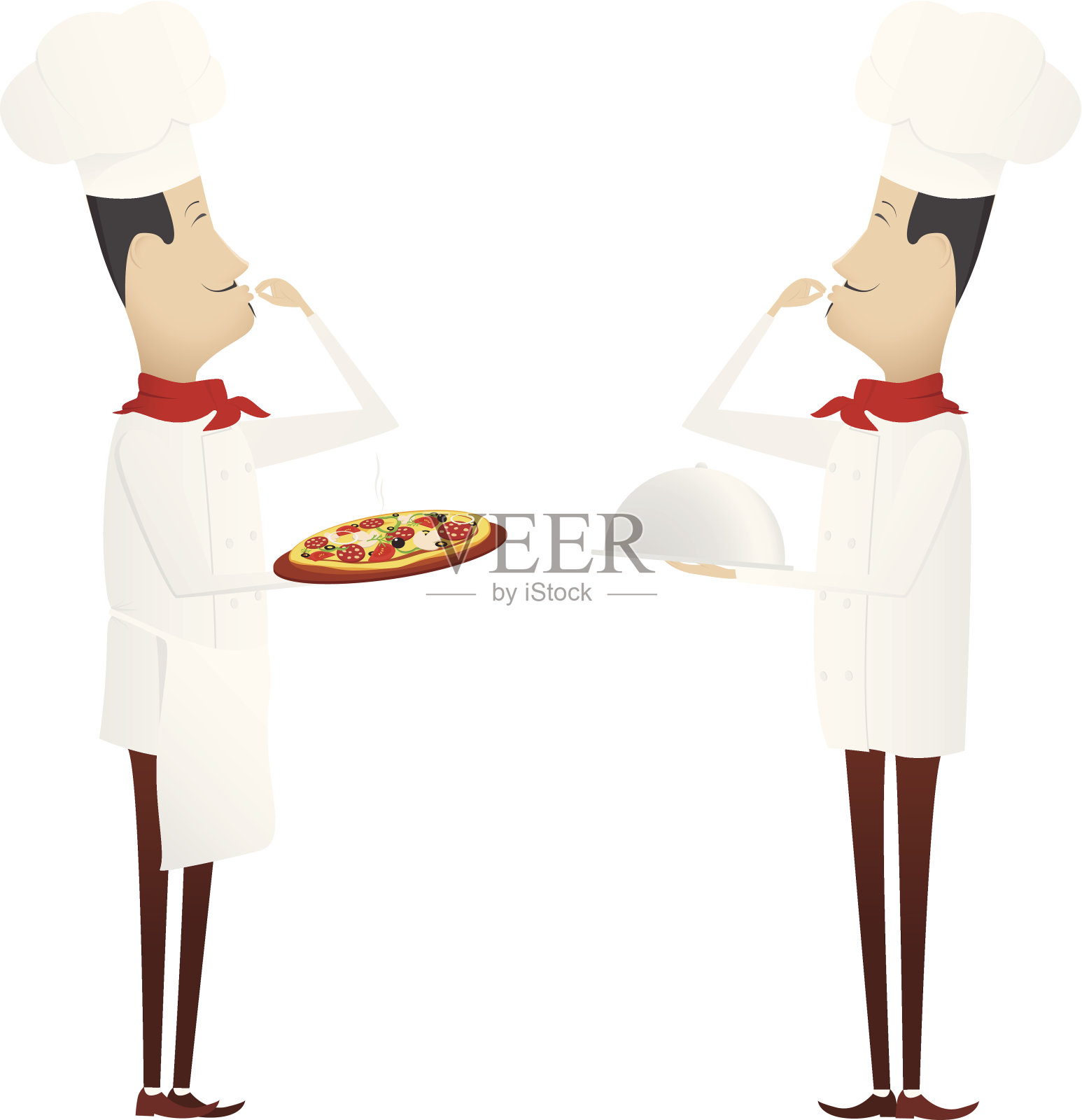 两个美食厨师插画图片素材