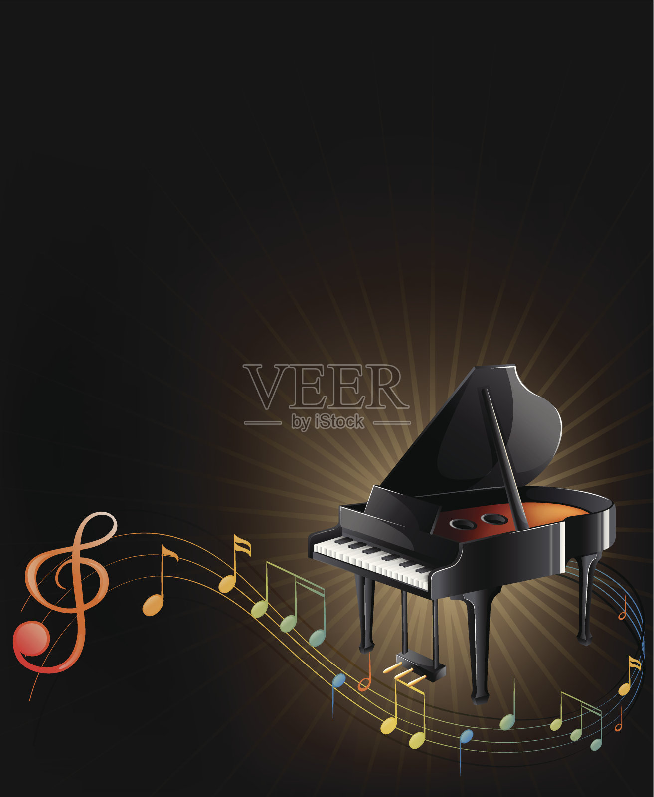 钢琴和音乐插画图片素材