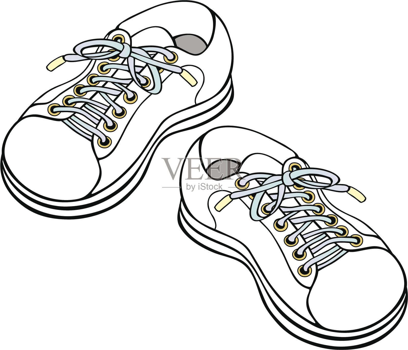 儿童运动鞋插画图片素材