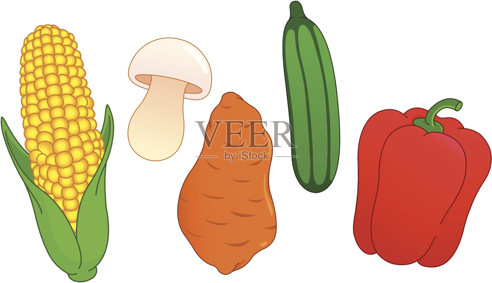 蔬菜设置插画图片素材