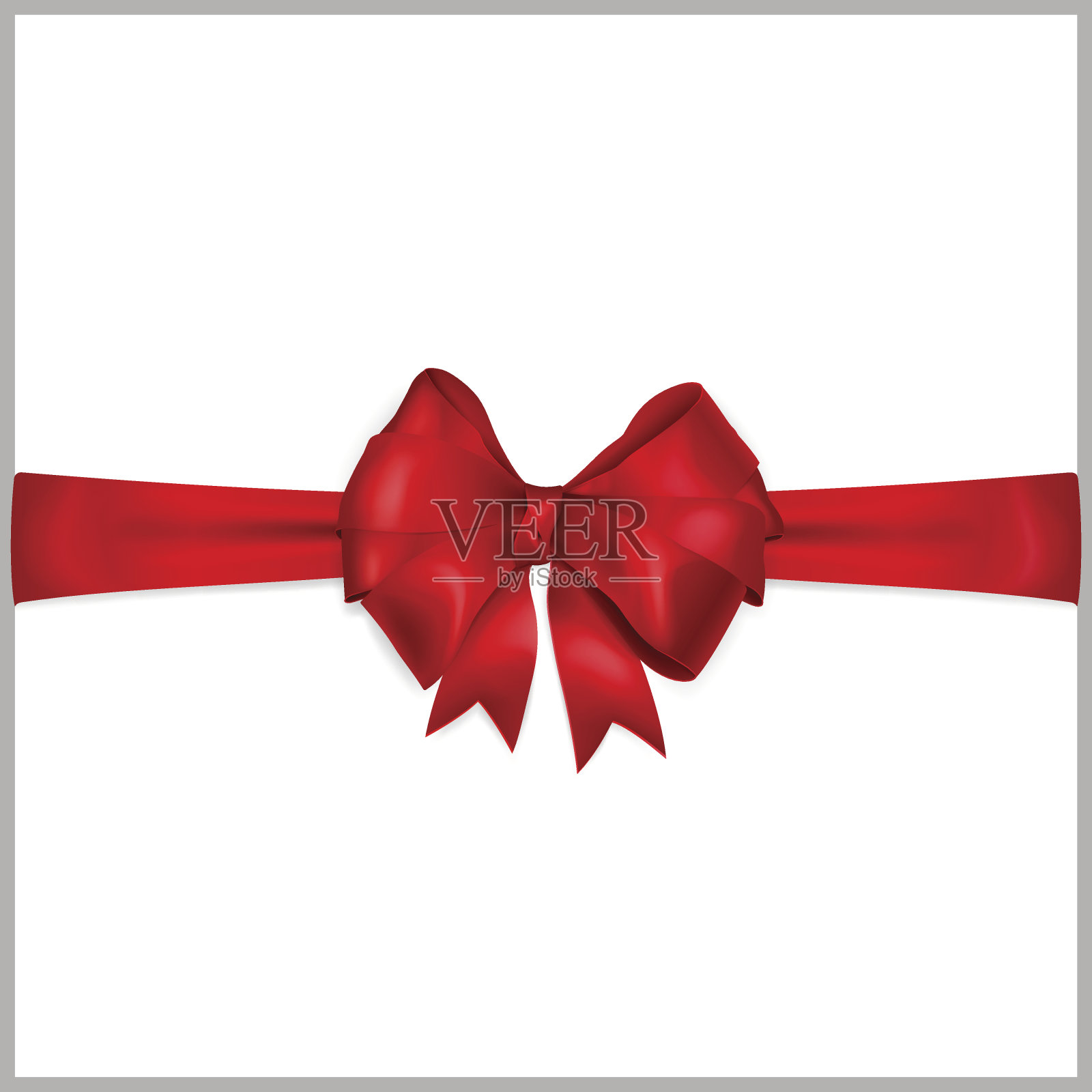 红色蝴蝶结和水平缎带设计元素图片