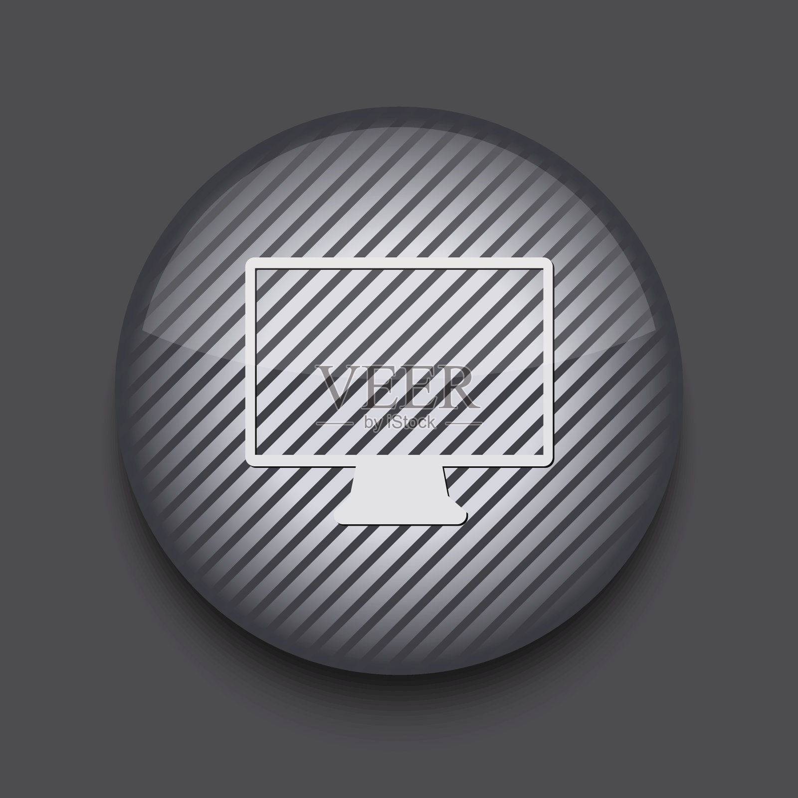 矢量应用程序圆条纹图标在灰色的背景。每股收益10设计元素图片