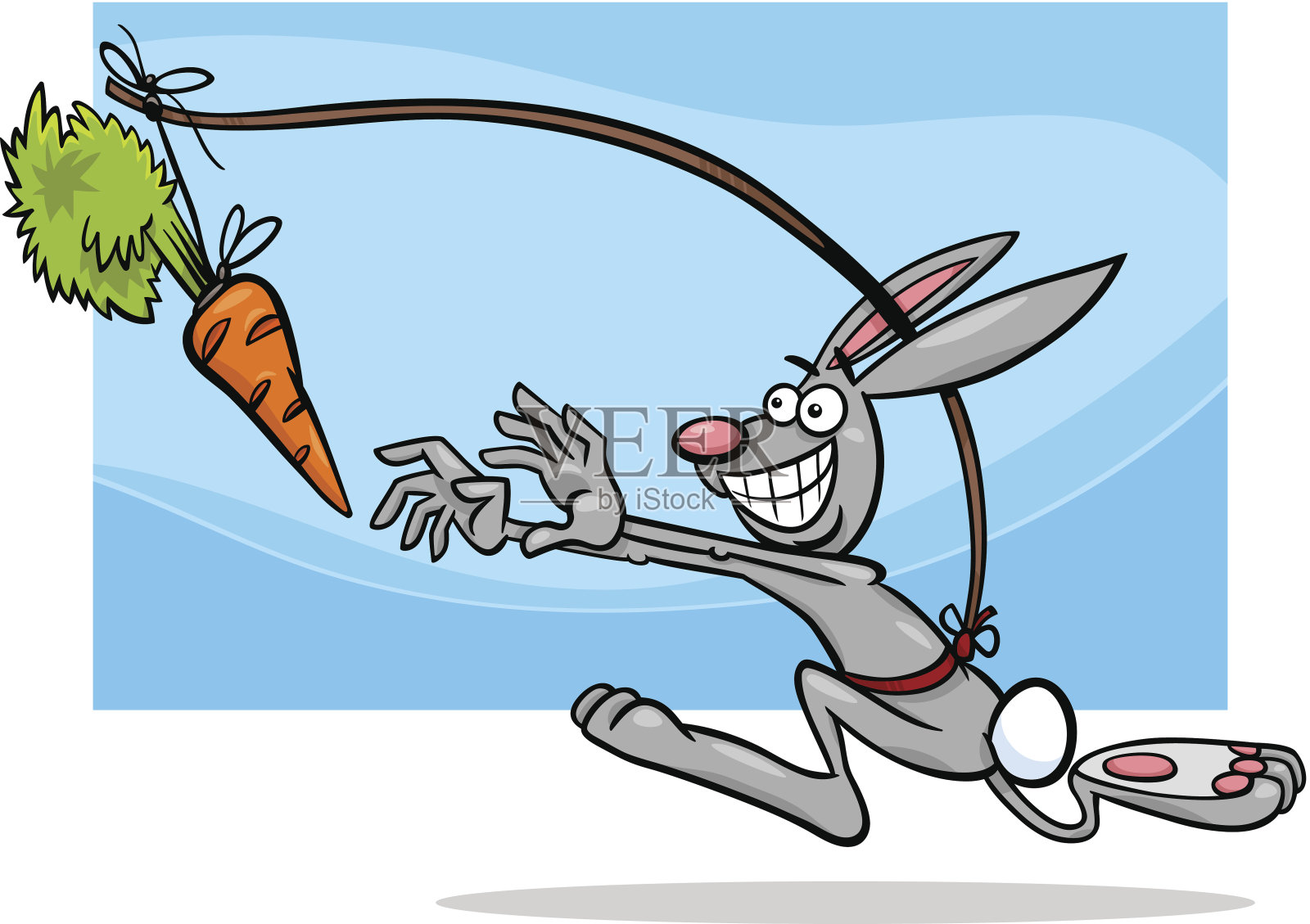 挂着一个胡萝卜说卡通插画图片素材