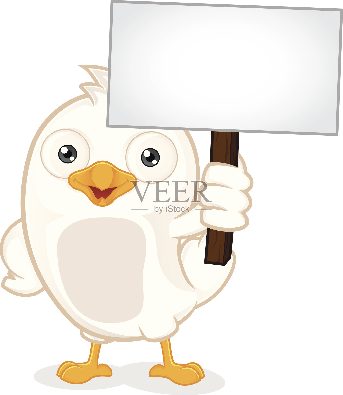 白鸟举牌插画图片素材