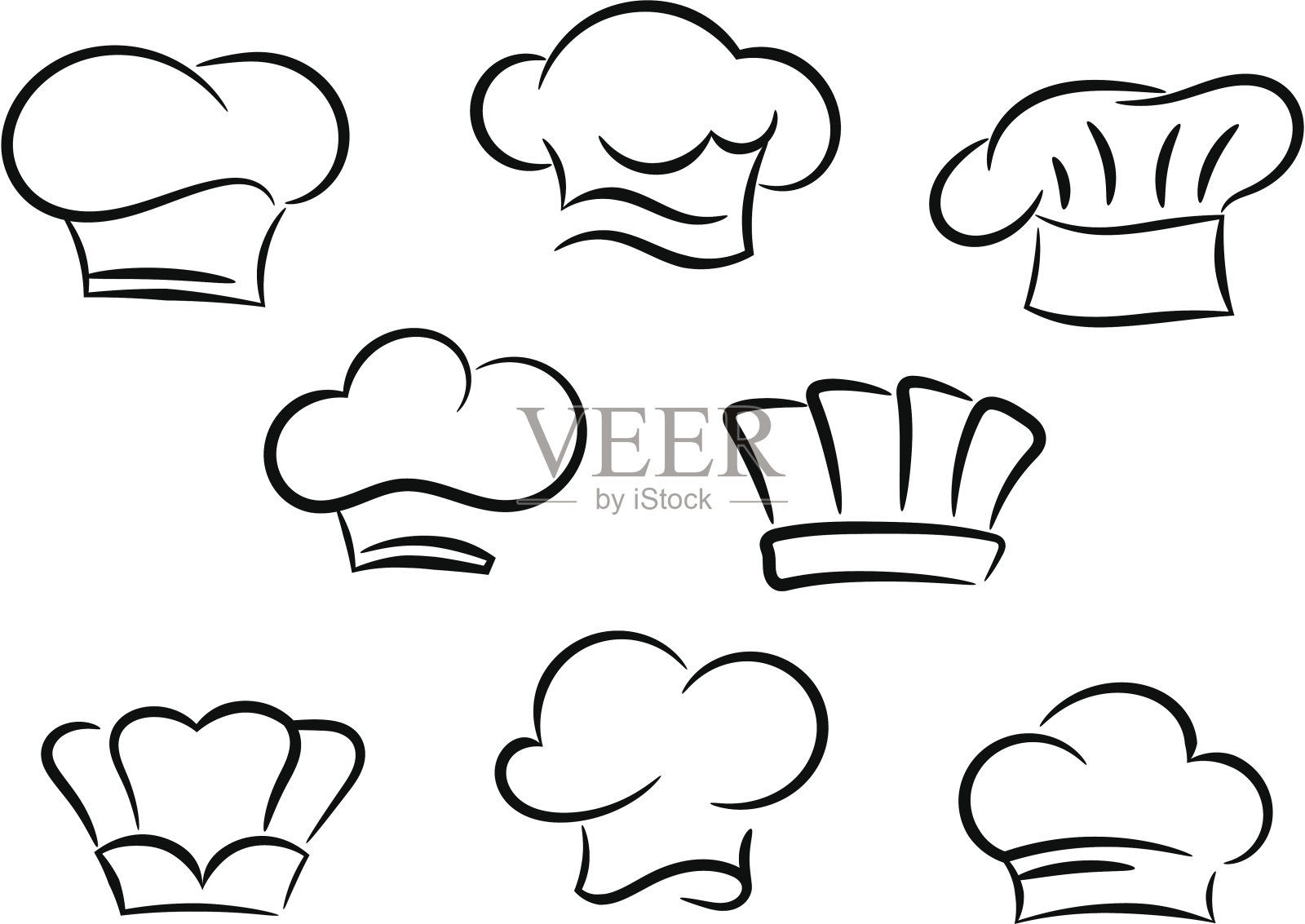 厨师和厨师帽子套装插画图片素材