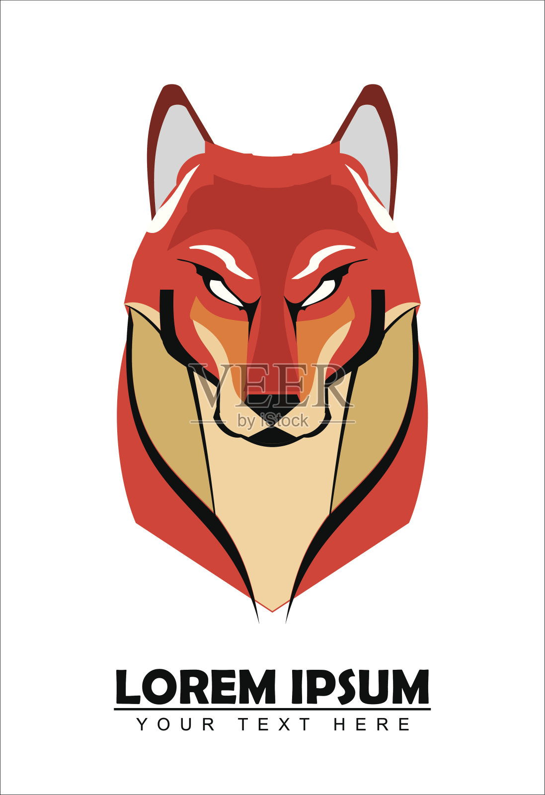 大红色的狐狸插画图片素材