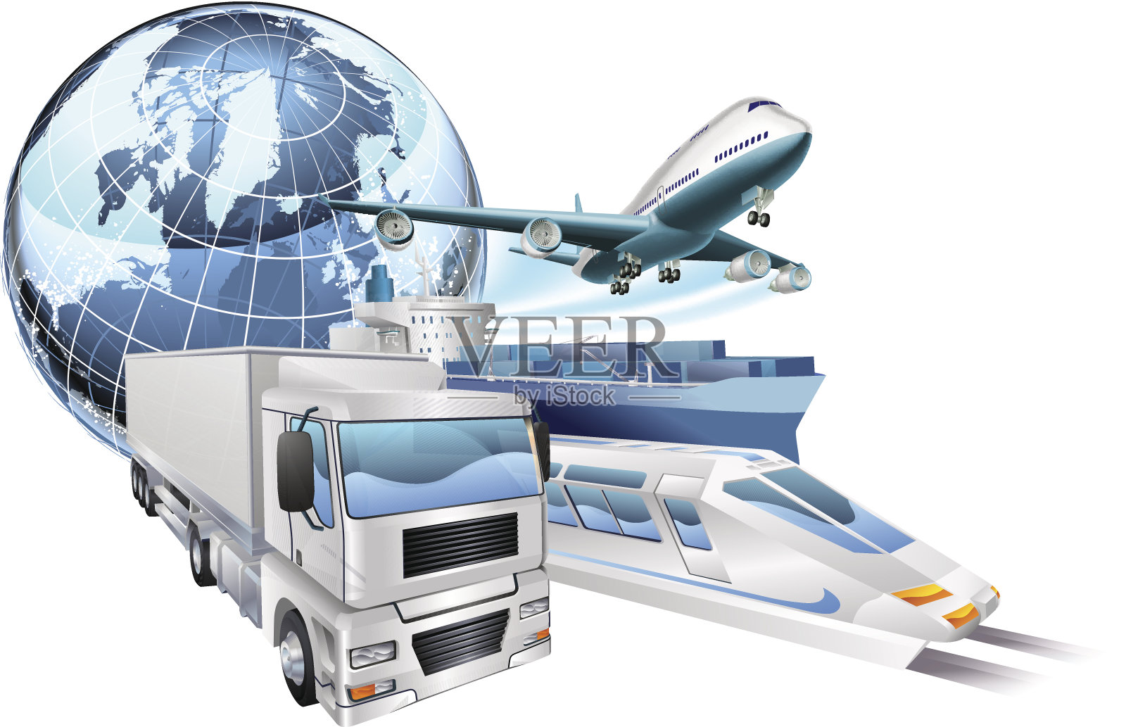 全球物流运输概念插画图片素材