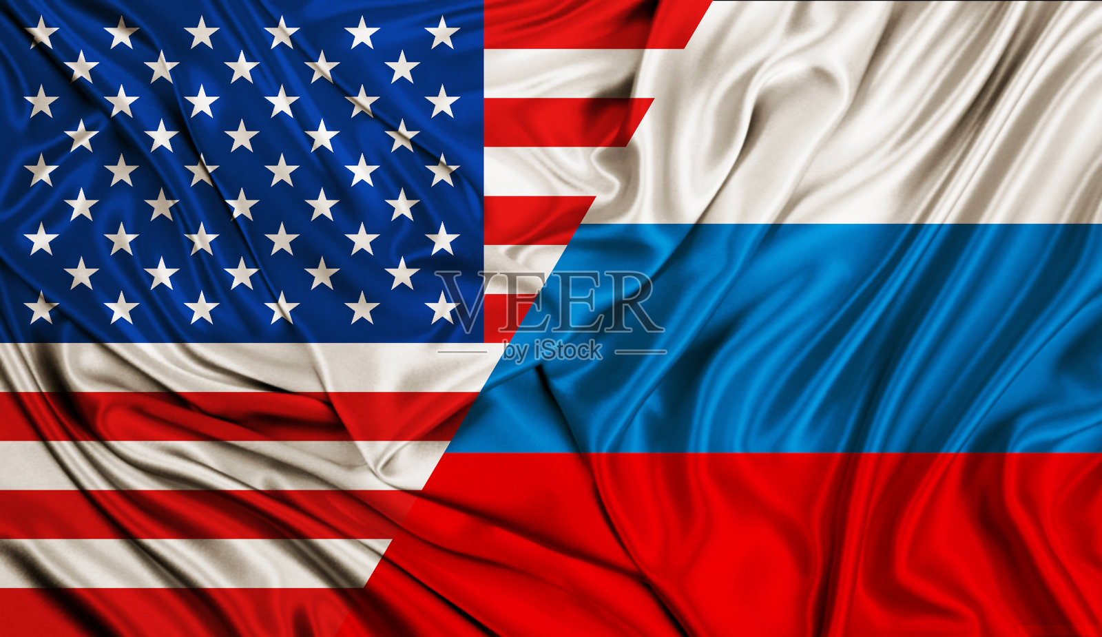 风旗-美国和俄罗斯照片摄影图片