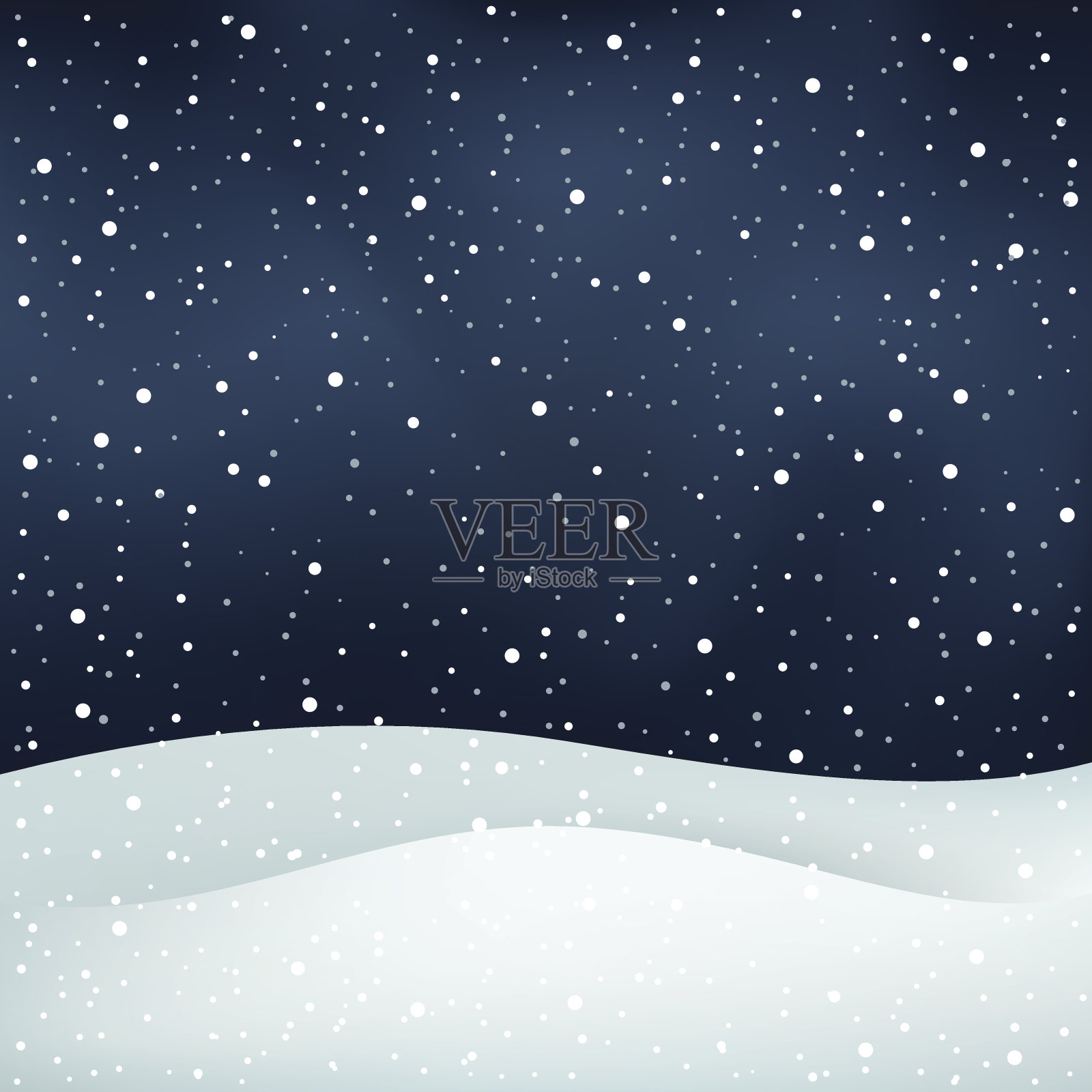 降雪晚上背景插画图片素材