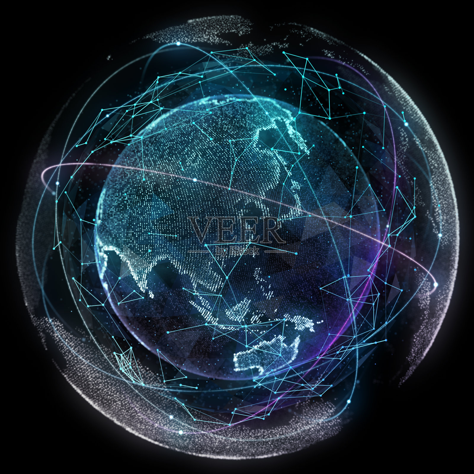 全球电信网络的抽象地图照片摄影图片