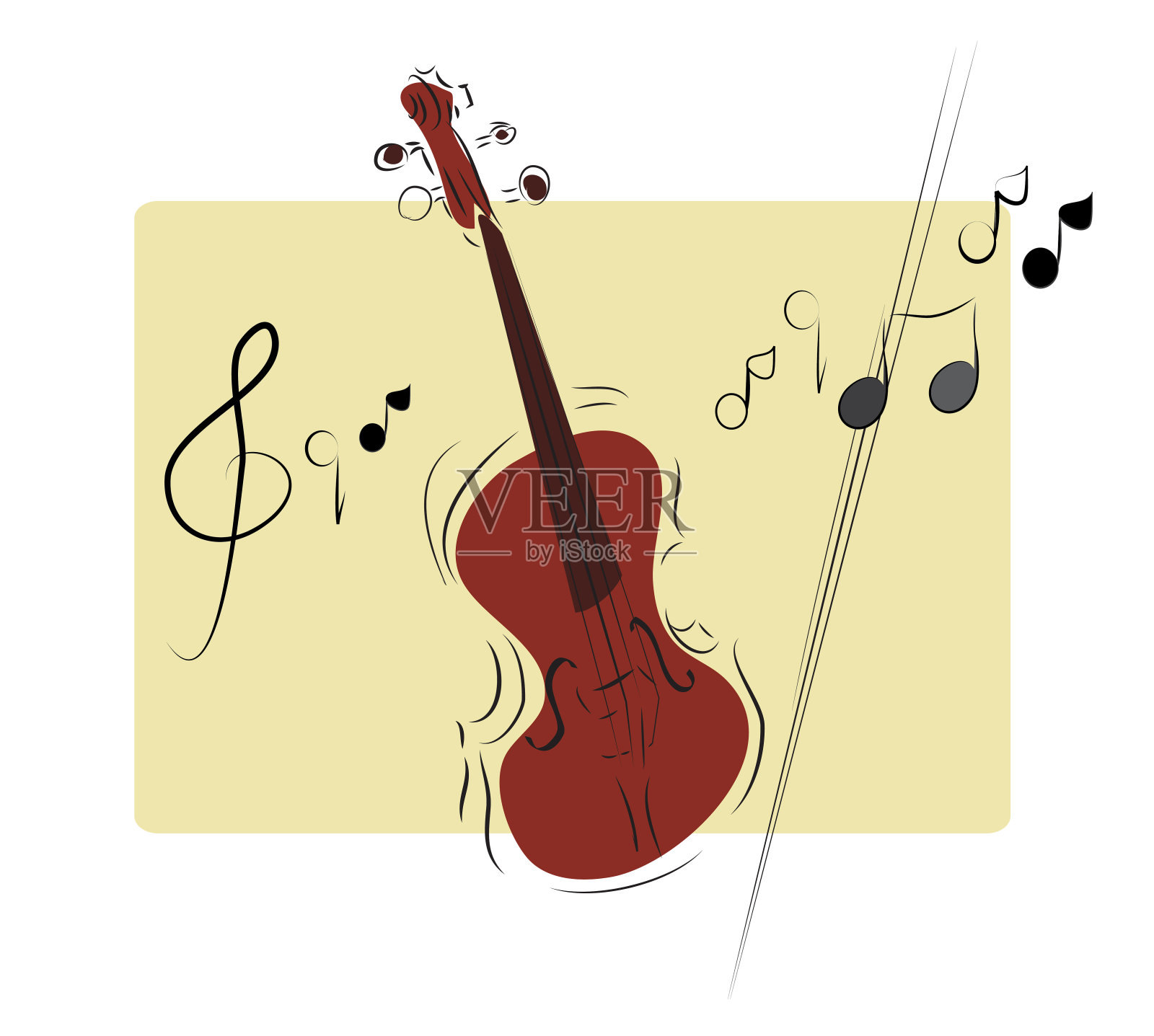小提琴插画图片素材