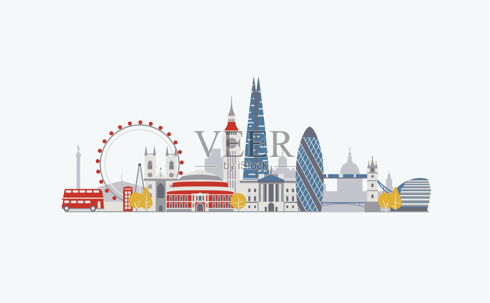 伦敦抽象的天际线插画图片素材